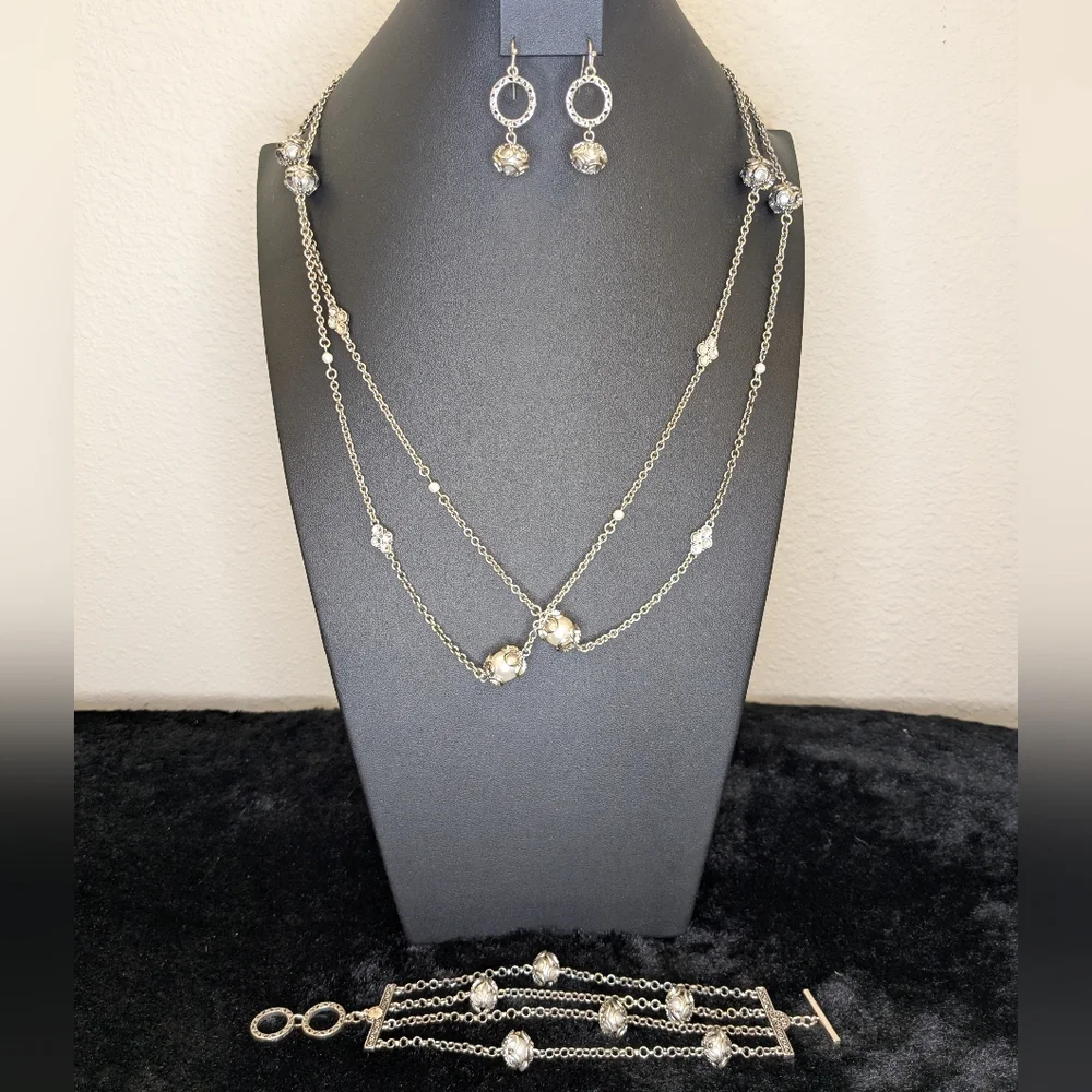 Vintage Premier Designs Silver Jewelry Set EUC - Picture 2 of 6